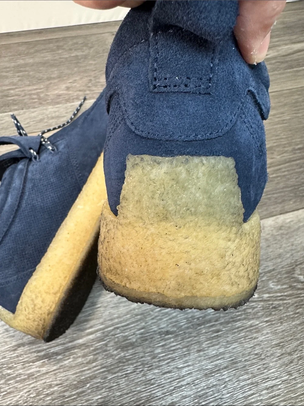 Clarks Originals Navy Suede  Lace-Up Shoes men’s sz 14